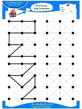 Çocuklar İçin Çizgi Çalışma Sayfaları 